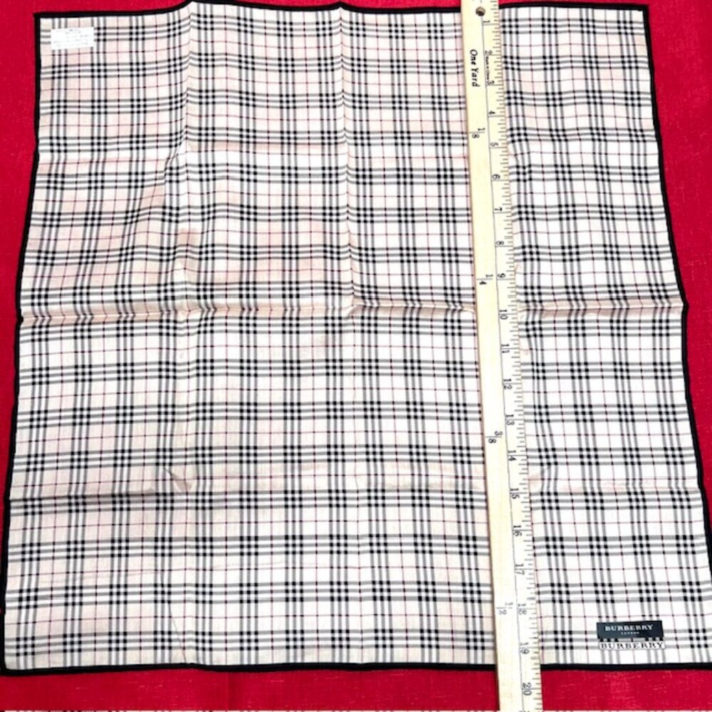 New Burberry London Bandana/handkerchief 20" cotton Ivery Gray Nova Check(5) - Picture 6 of 6